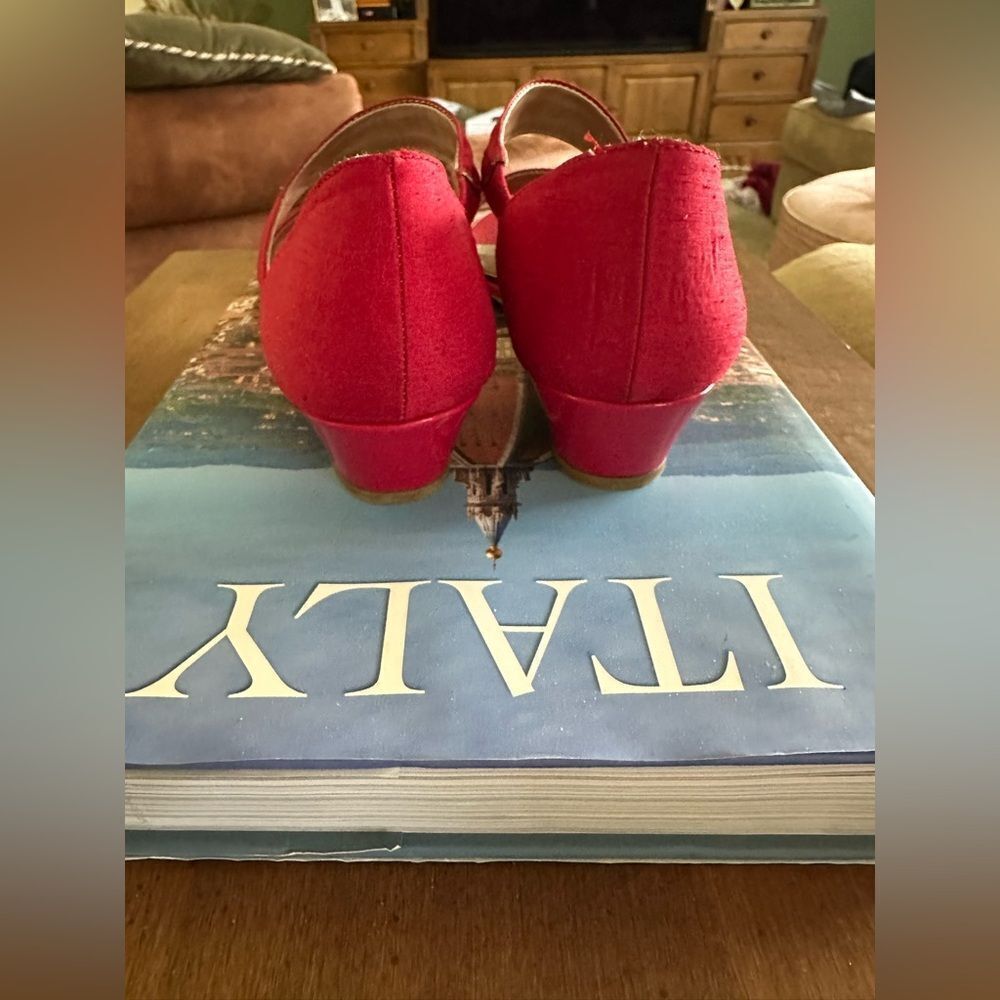 Open Toe Red Wedges!!! - Picture 5 of 5